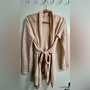 Knitted & Knotted | Women's Cream Cardigan with Tie